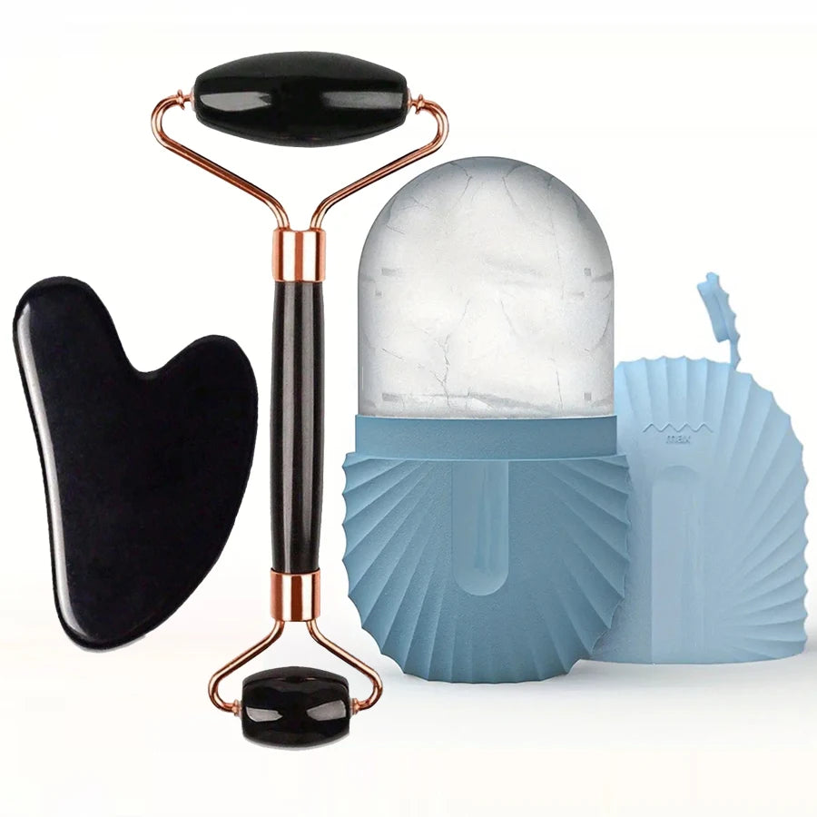 Set Ice Roller e Gua Sha Viso