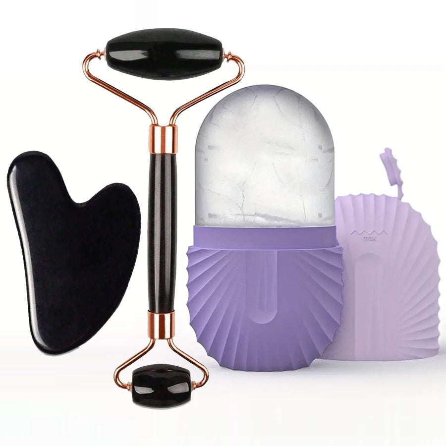Set Ice Roller e Gua Sha Viso