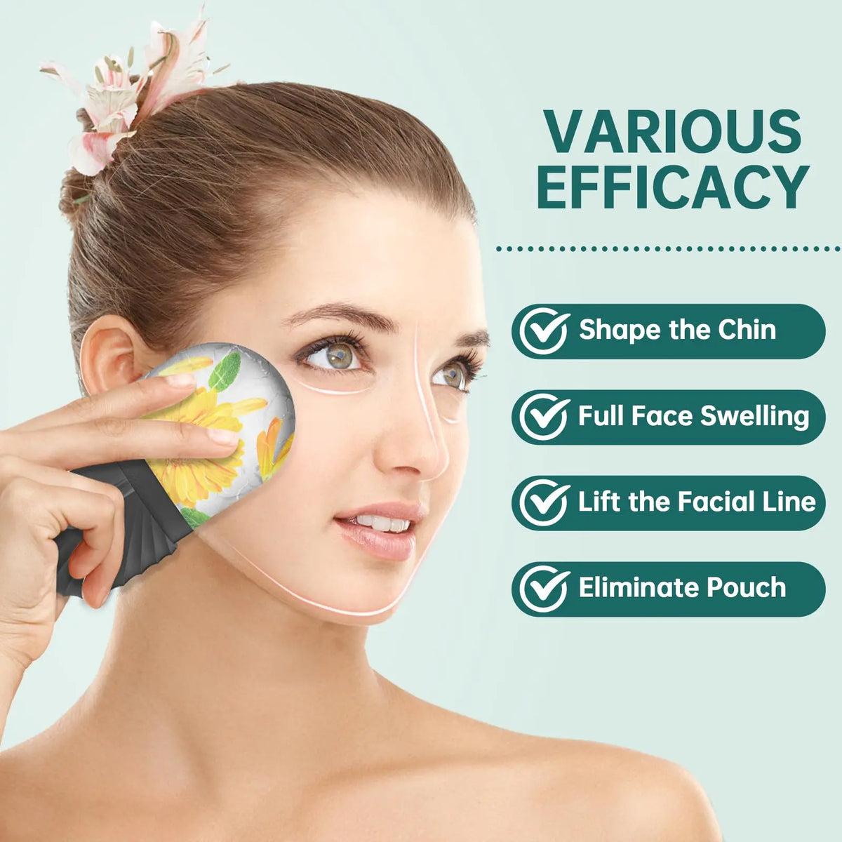 Set Ice Roller e Gua Sha Viso