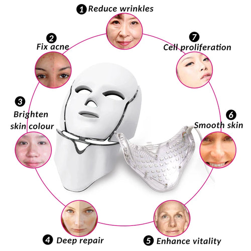 Maschera LED Viso e Collo 7 Colori