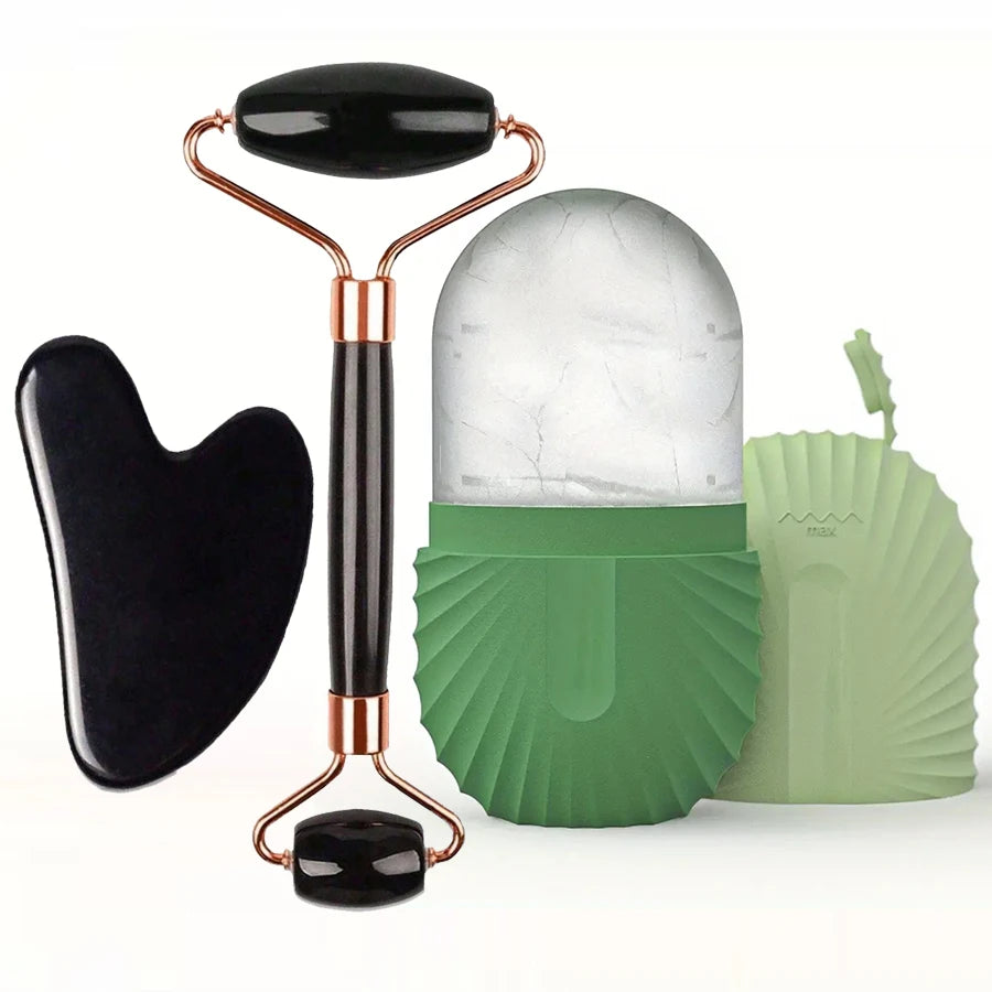 Set Ice Roller e Gua Sha Viso