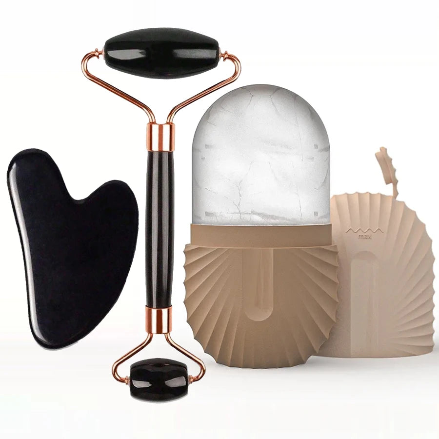 Set Ice Roller e Gua Sha Viso