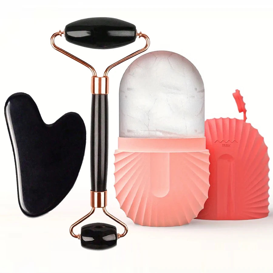 Set Ice Roller e Gua Sha Viso